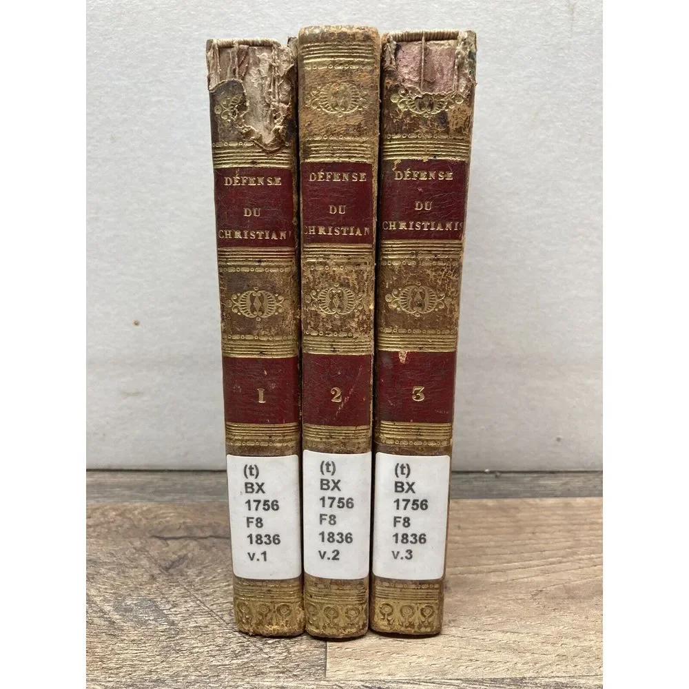 Defense du Christianisme, Frayssinous, 3 Volume Set Hardcover, 1836‎